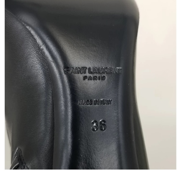 Authentic Saint Laurent Black Thigh High Leather - Picture 10 of 12